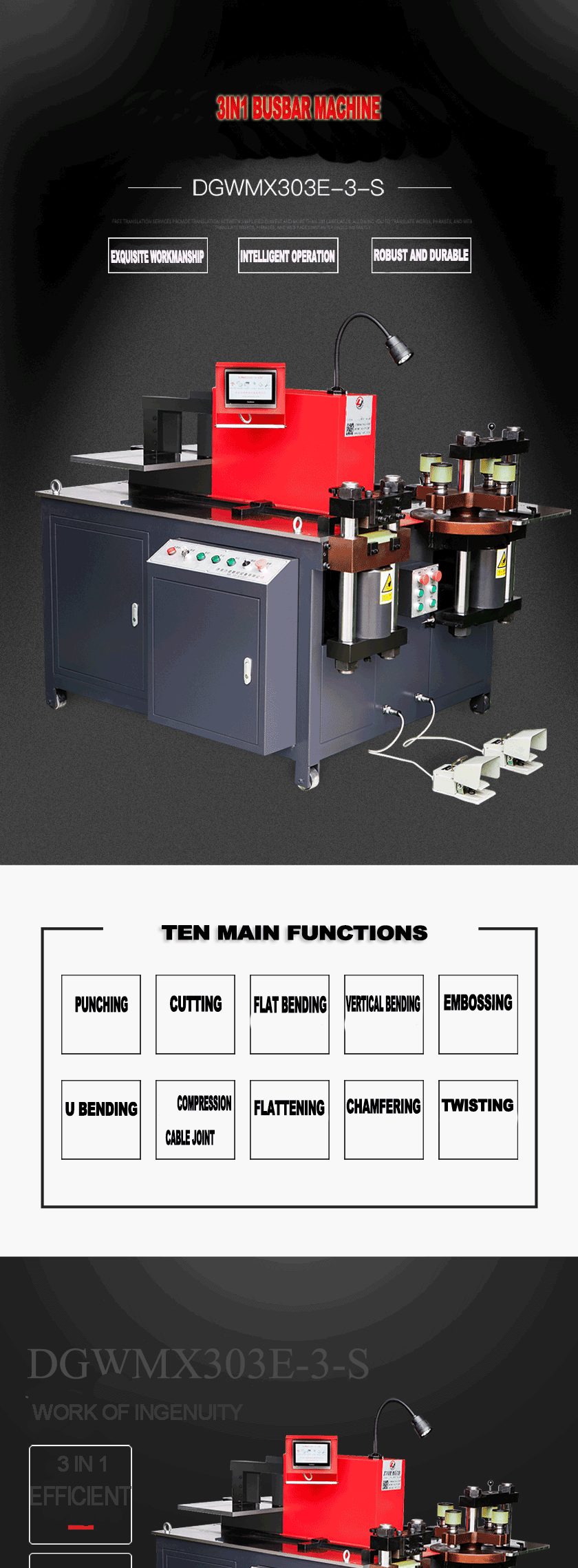 303 busbar machine for cutting punching bending